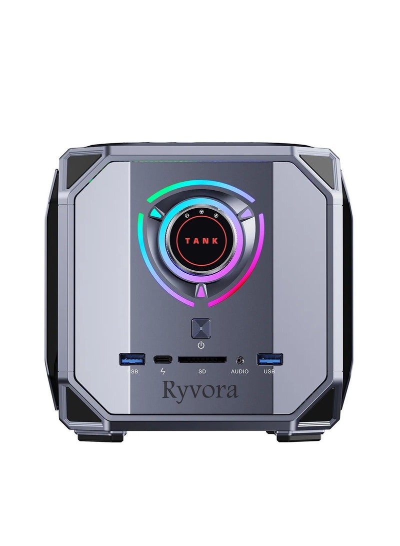 Ryvora Gaming Desktop PC/ i9 12900H up to 5.0GHz/RTX 4060 8GB/ Mini Gaming PC/ 32GB DDR5 /1TB NVMe SSD Gray - Image 1